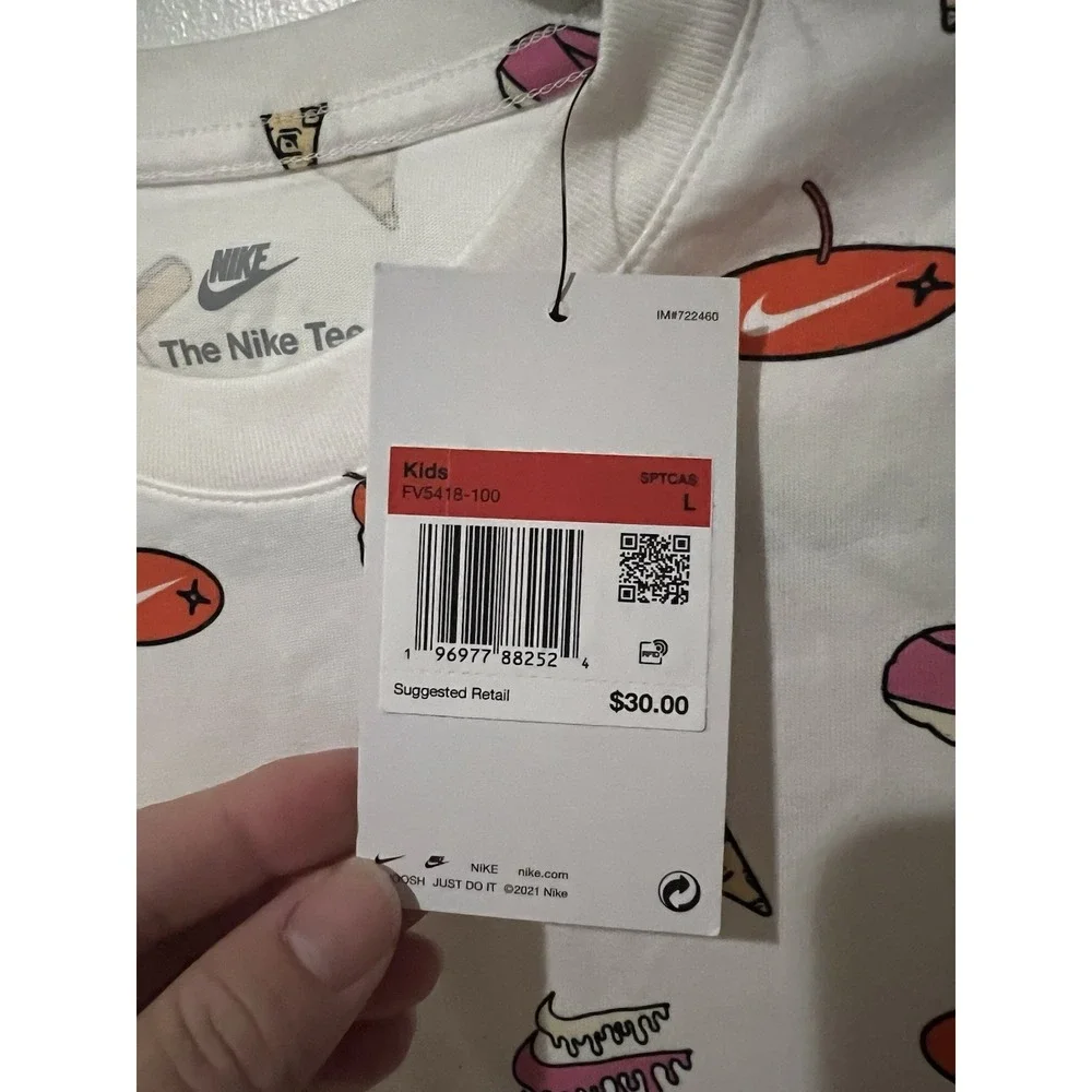 NWT Nike Sole Food Graphic T-shirt Drip Youth Size Large‎ Tee Ice Cream